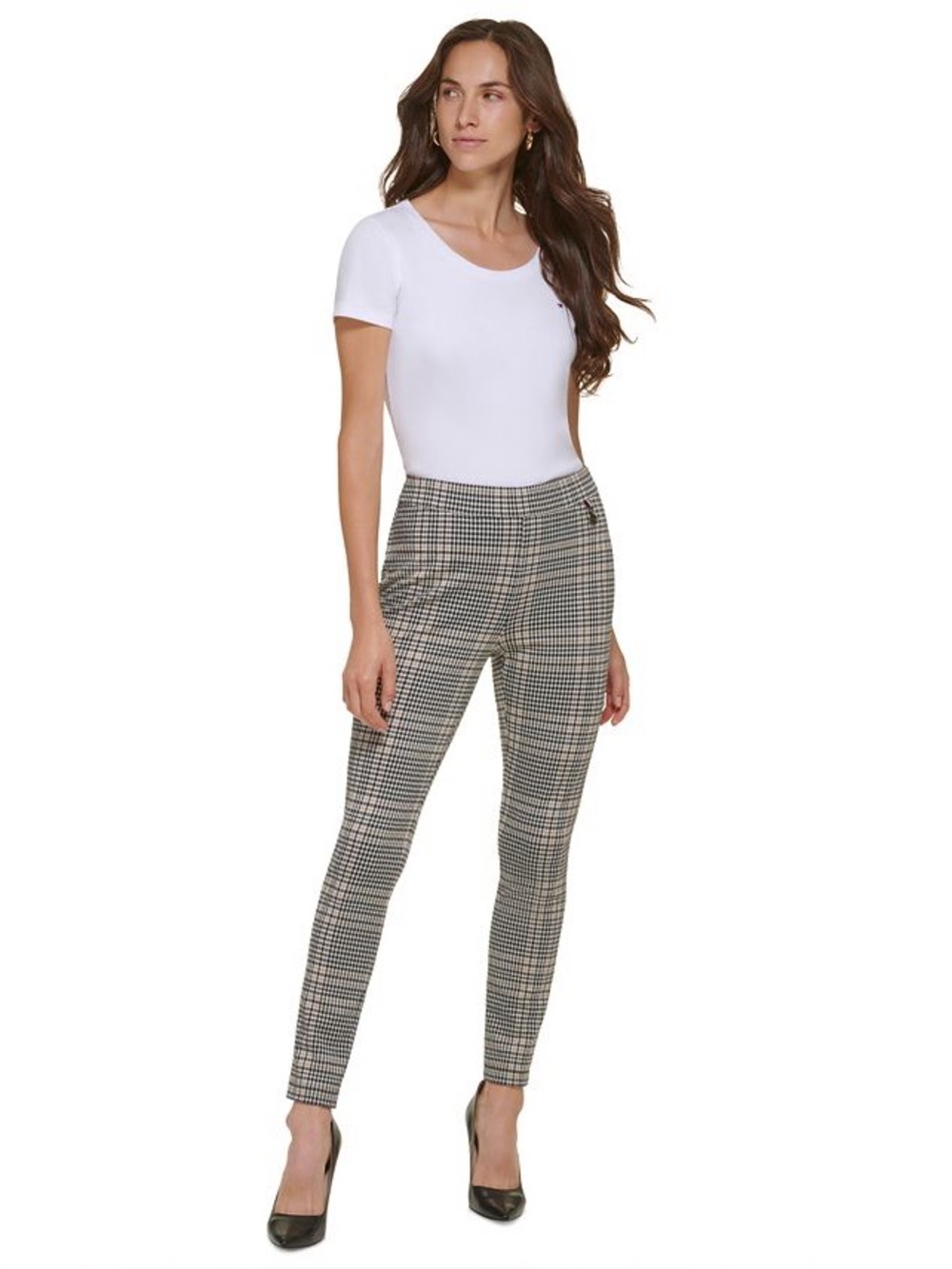 EVRI Plaid Skinny Ankle Pants